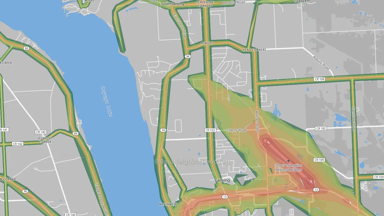 Renwick, NY Map of Noise Levels in Renwick