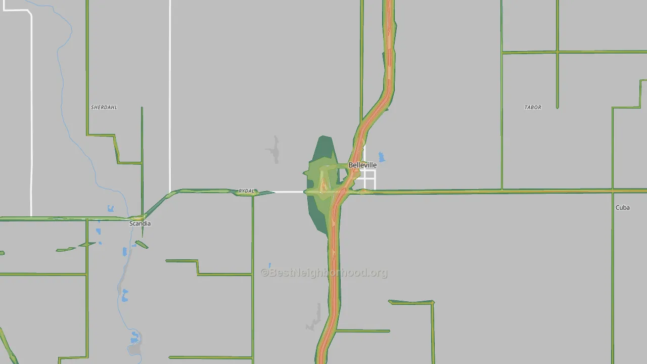 Republic County, KS Map of Noise Levels in Republic County