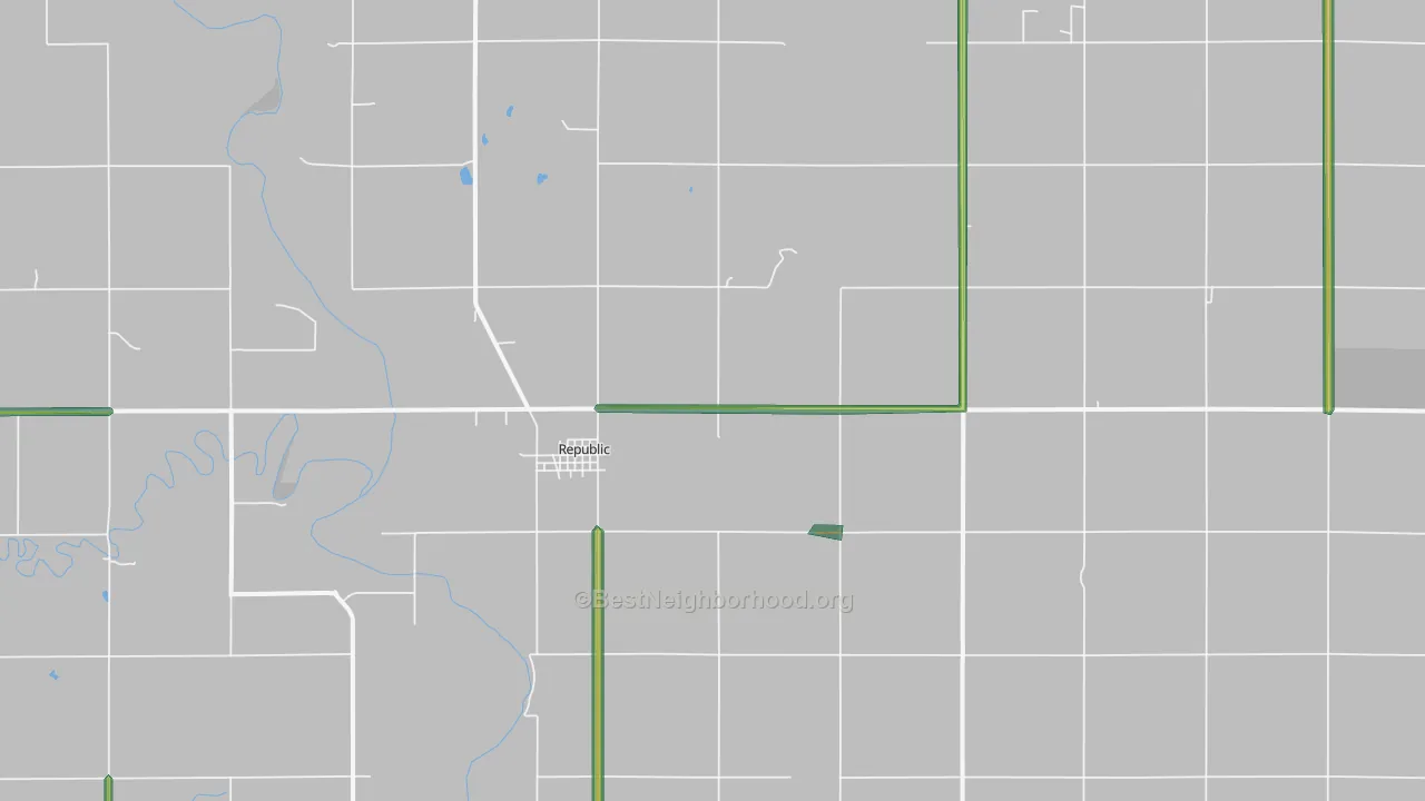 Republic, KS Map of Noise Levels in Republic