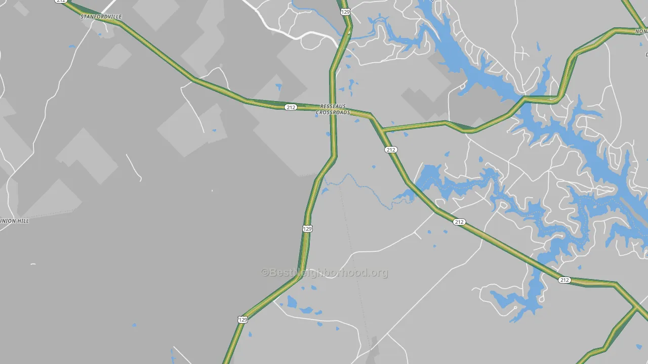 Resseaus Crossroads, GA Map of Noise Levels in Resseaus Crossroads