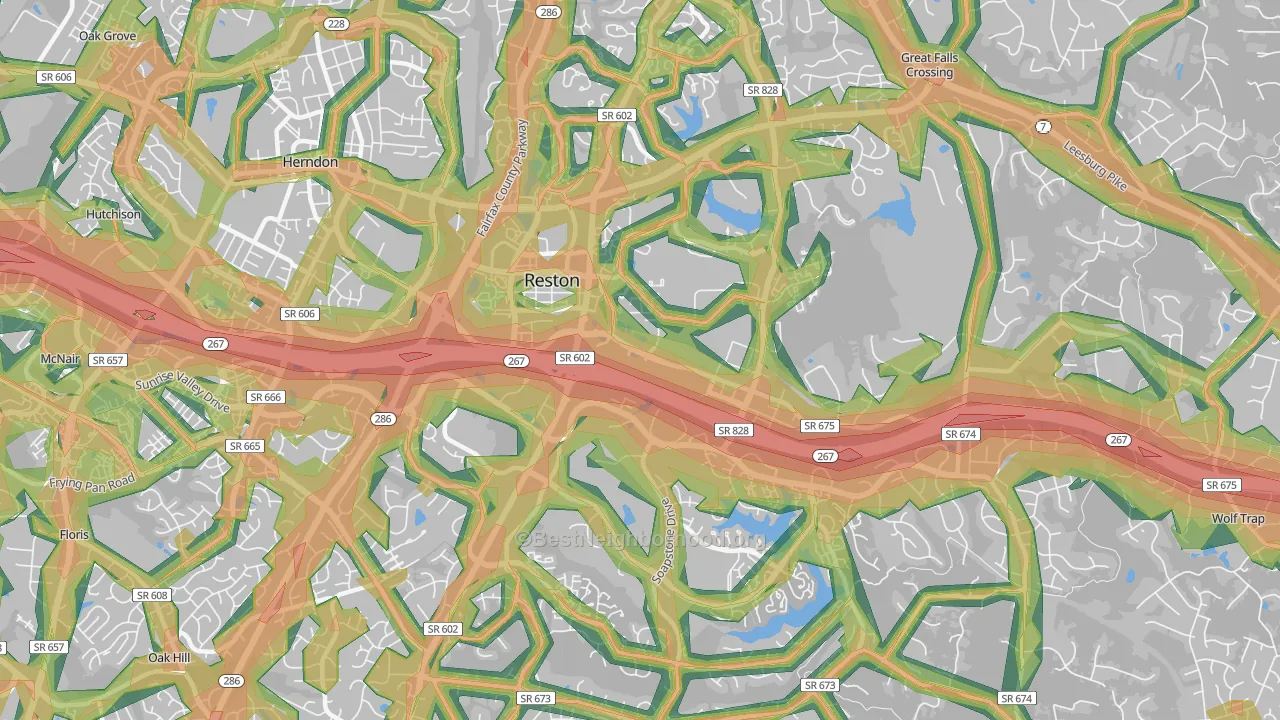 Reston, VA Map of Noise Levels in Reston