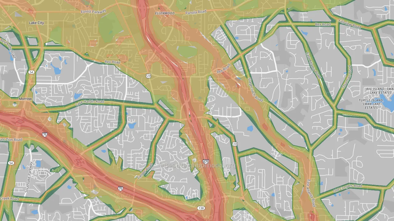 Rex, GA Map of Noise Levels in Rex