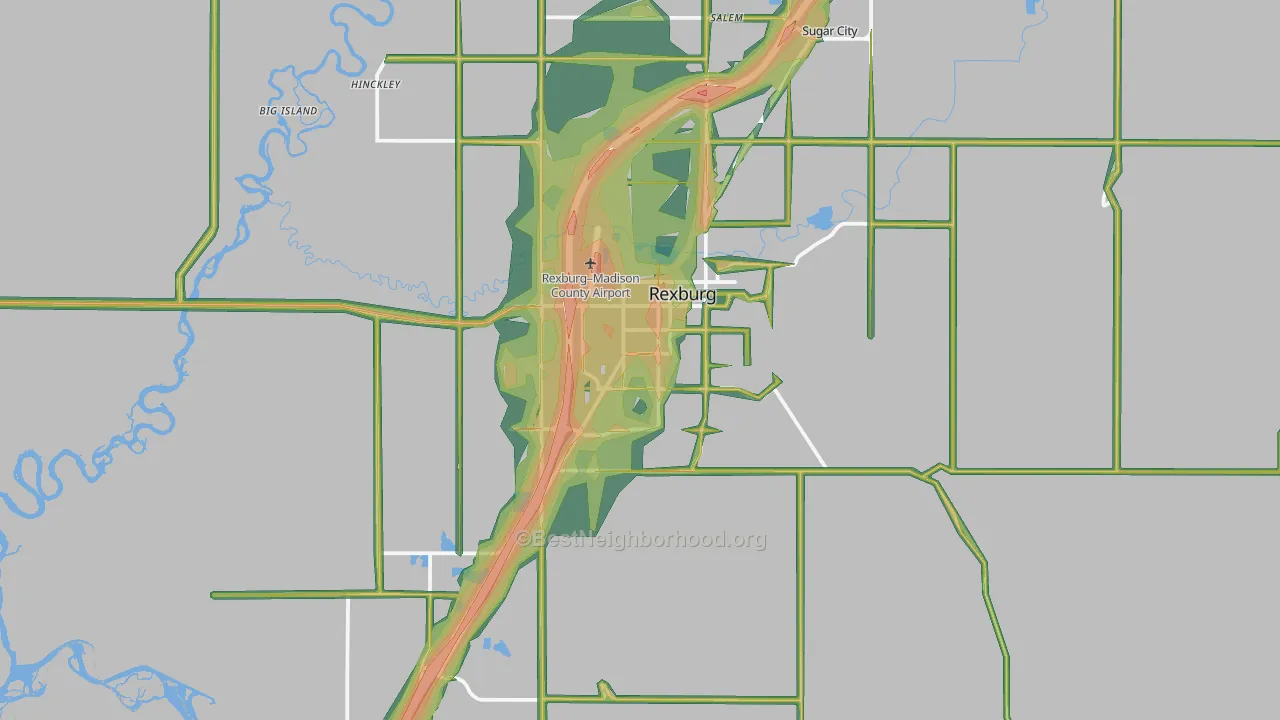 Rexburg, ID Map of Noise Levels in Rexburg
