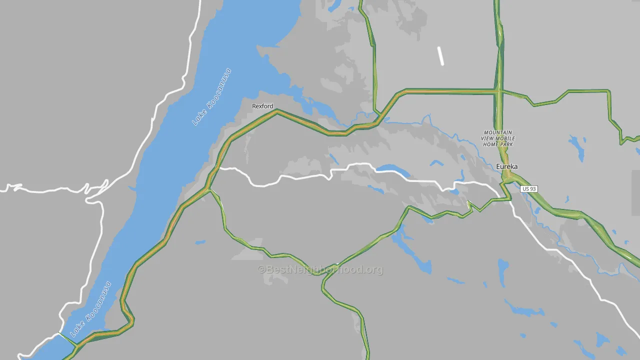 Rexford, MT Map of Noise Levels in Rexford