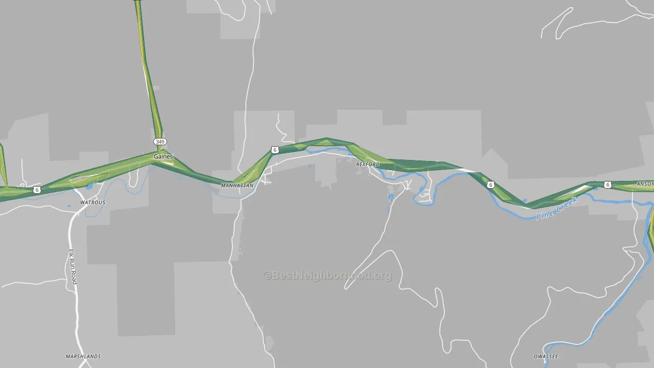 Rexford, PA Map of Noise Levels in Rexford
