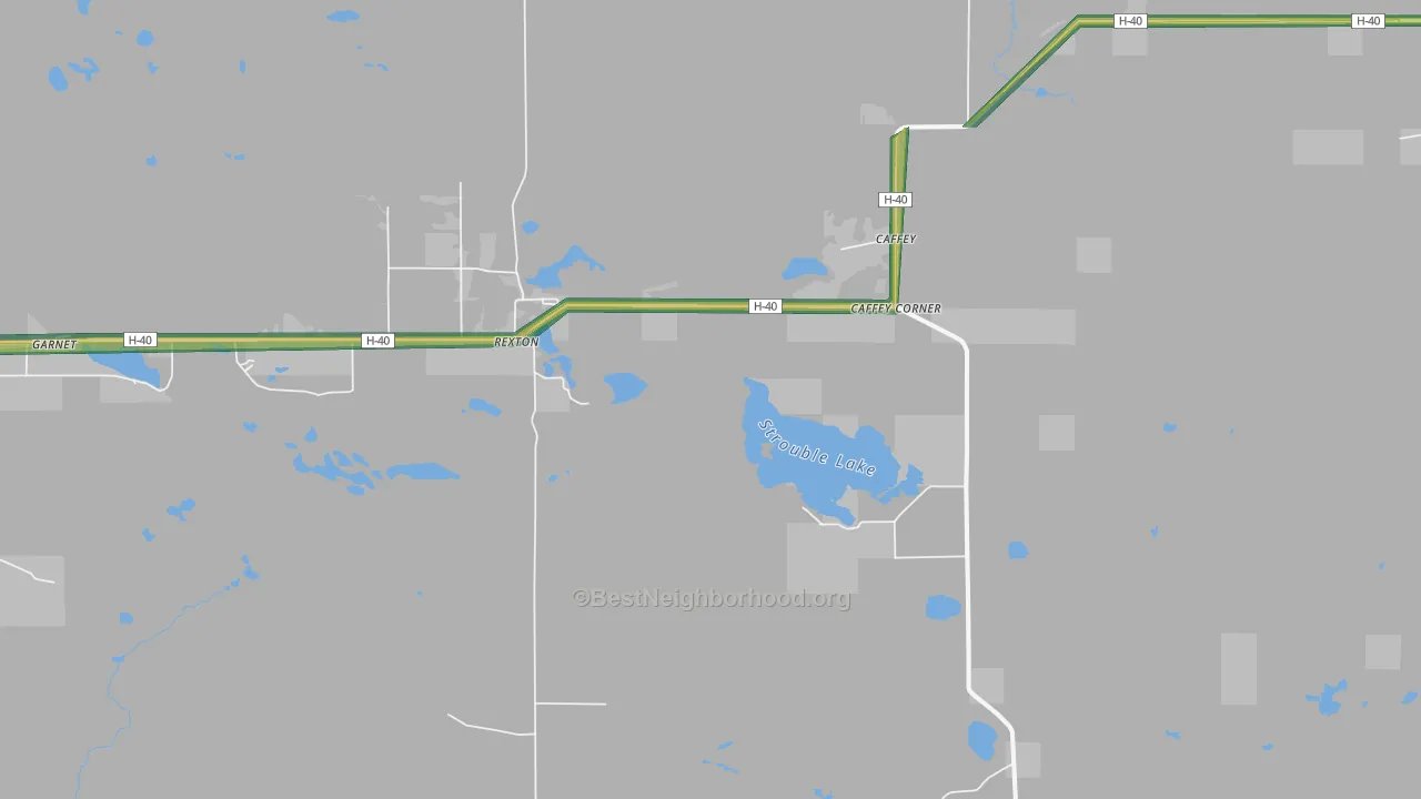 Rexton, MI Map of Noise Levels in Rexton