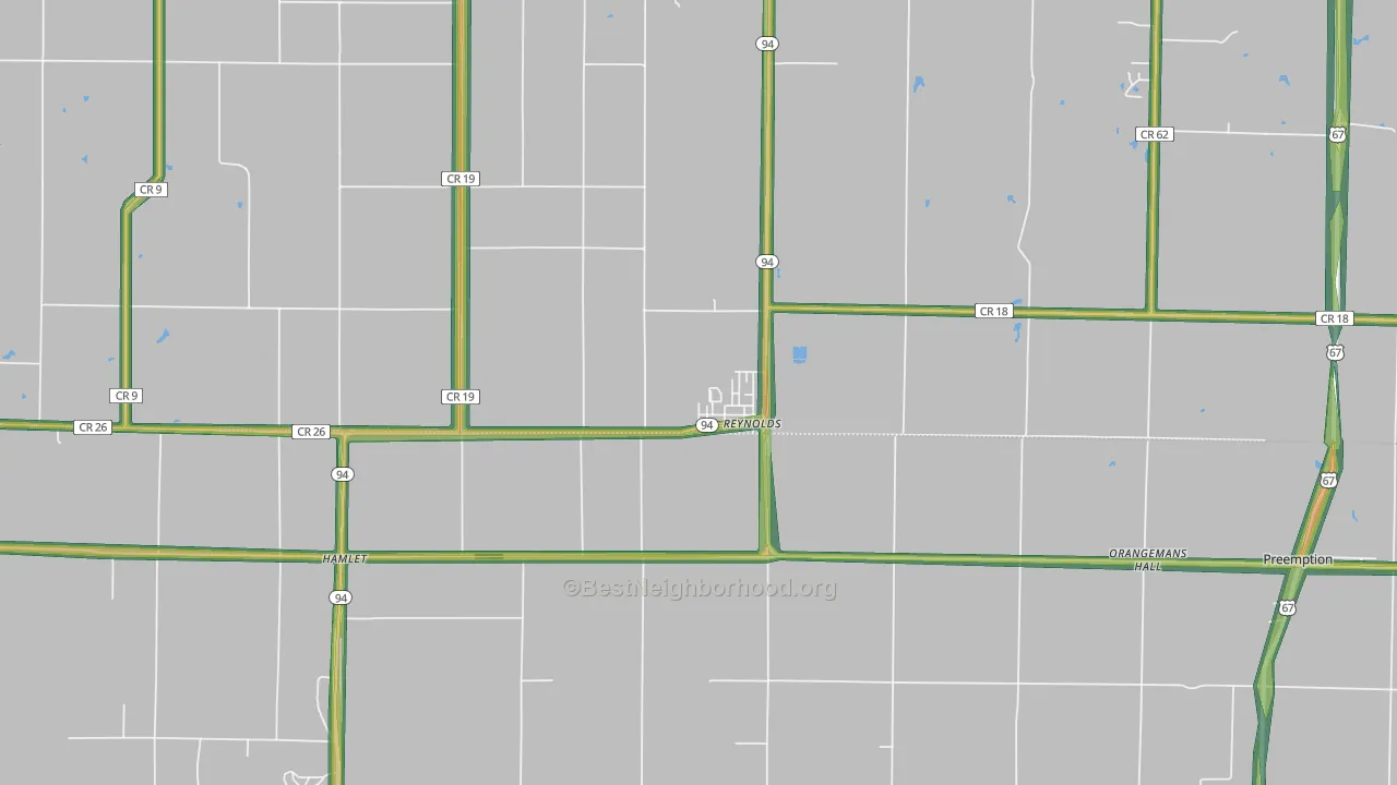 Reynolds, IL Map of Noise Levels in Reynolds
