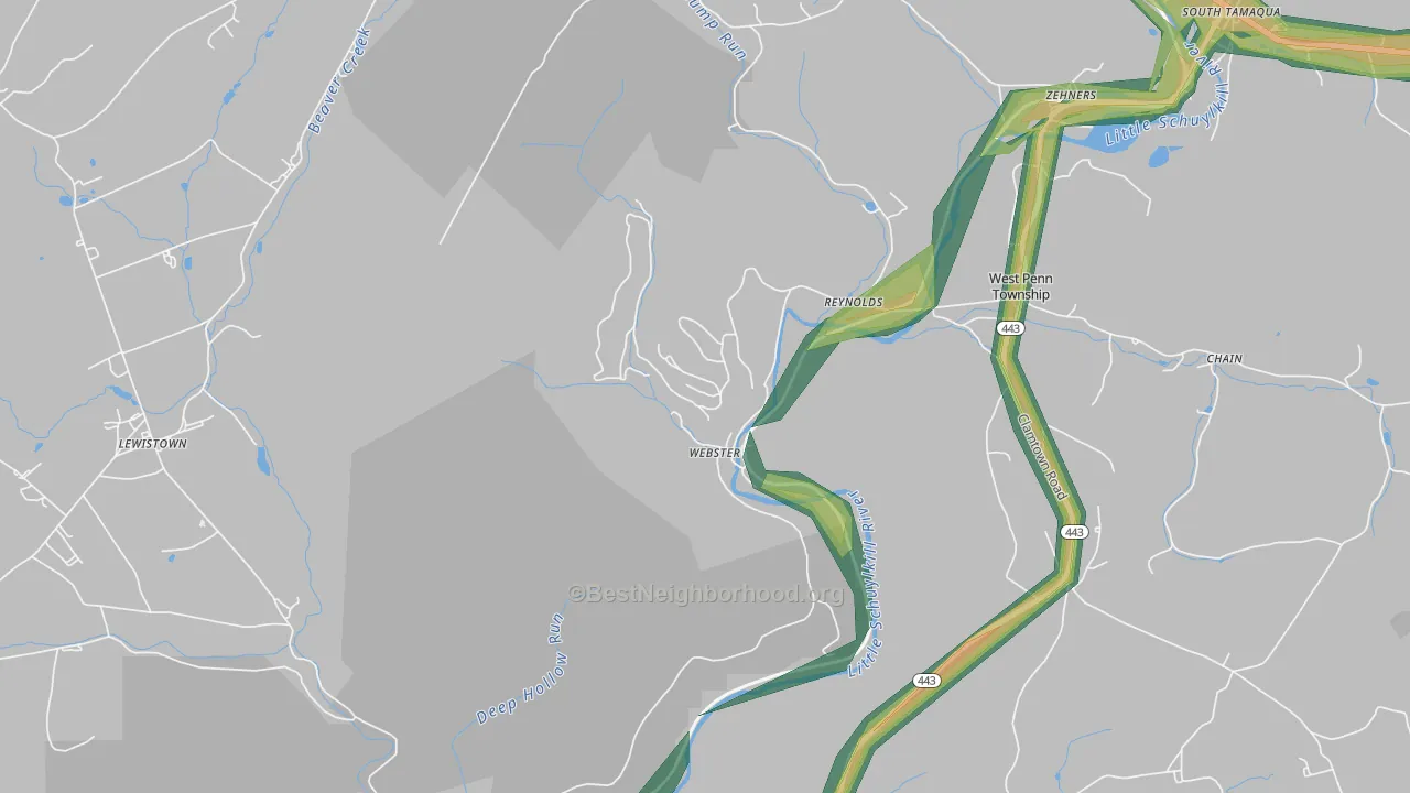 Reynolds, PA Map of Noise Levels in Reynolds