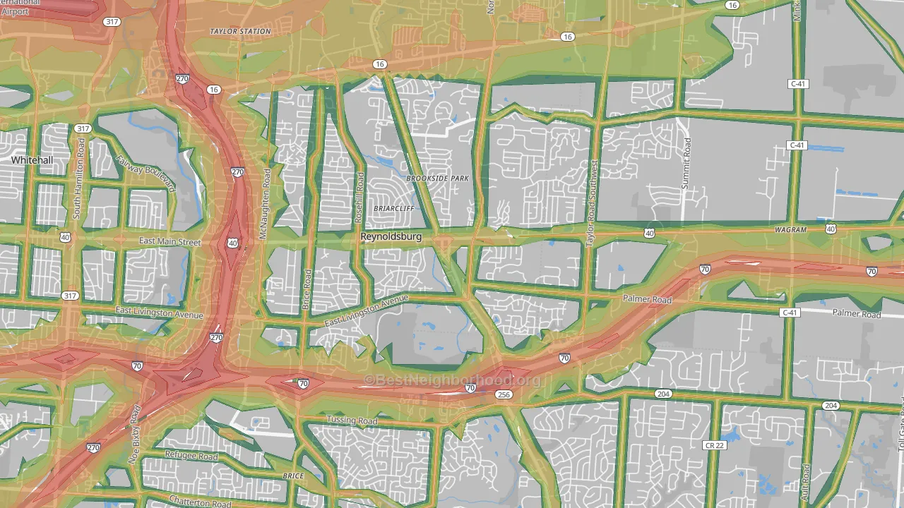 Reynoldsburg, OH Map of Noise Levels in Reynoldsburg