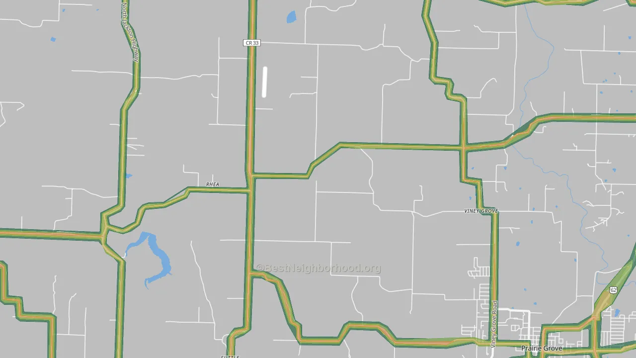 Rhea, AR Map of Noise Levels in Rhea