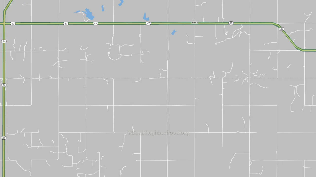 Rhea, OK Map of Noise Levels in Rhea