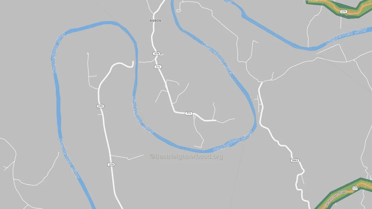 Ribbon, KY Map of Noise Levels in Ribbon