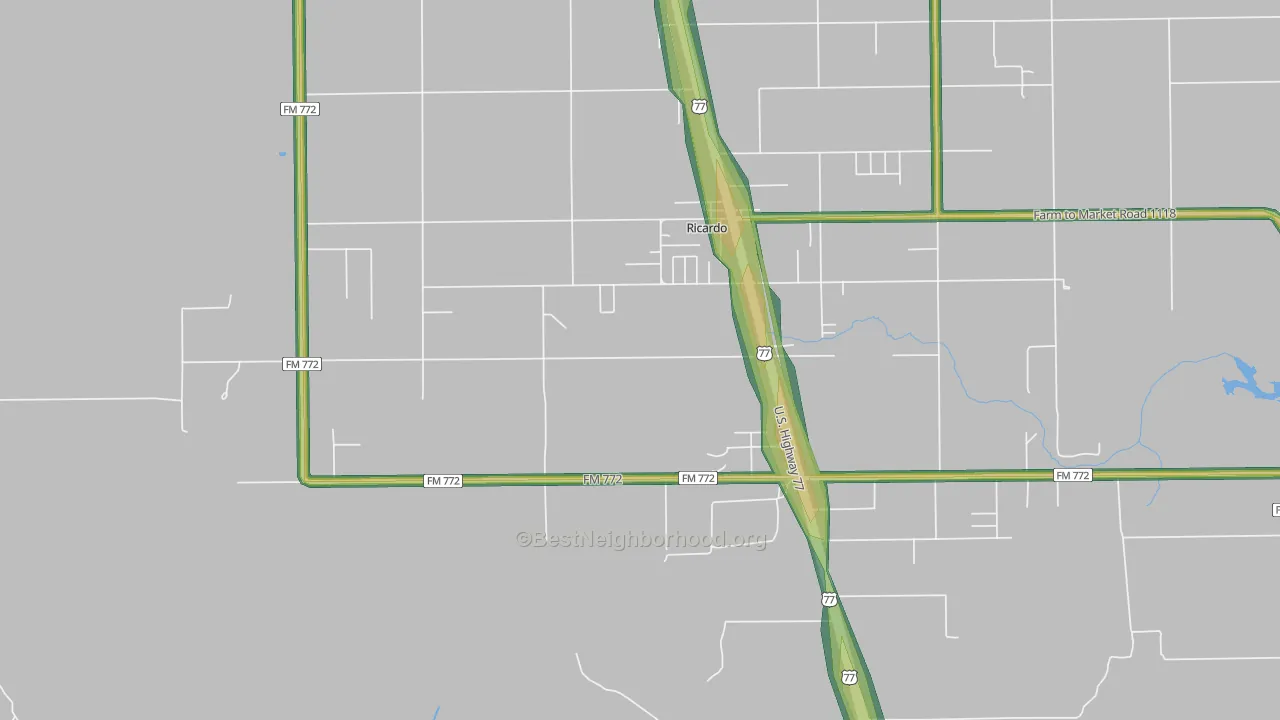 Ricardo, TX Map of Noise Levels in Ricardo
