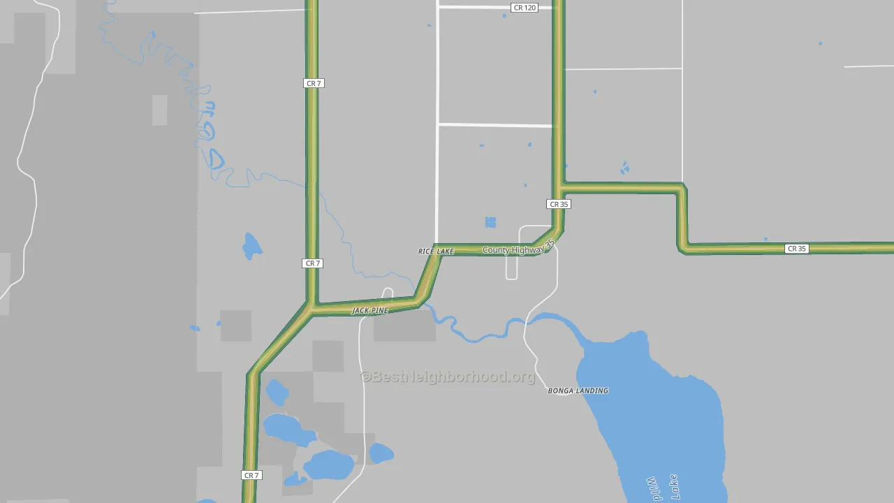 Rice Lake, MN Map of Noise Levels in Rice Lake