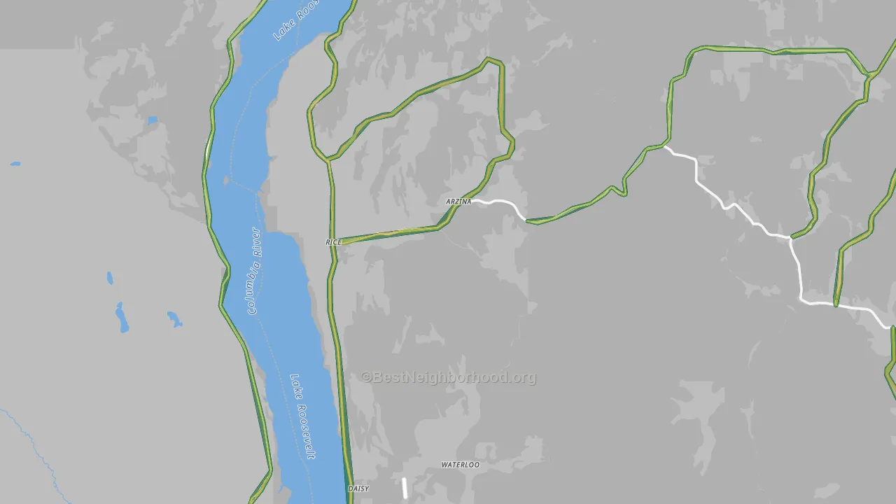 Rice, WA Map of Noise Levels in Rice