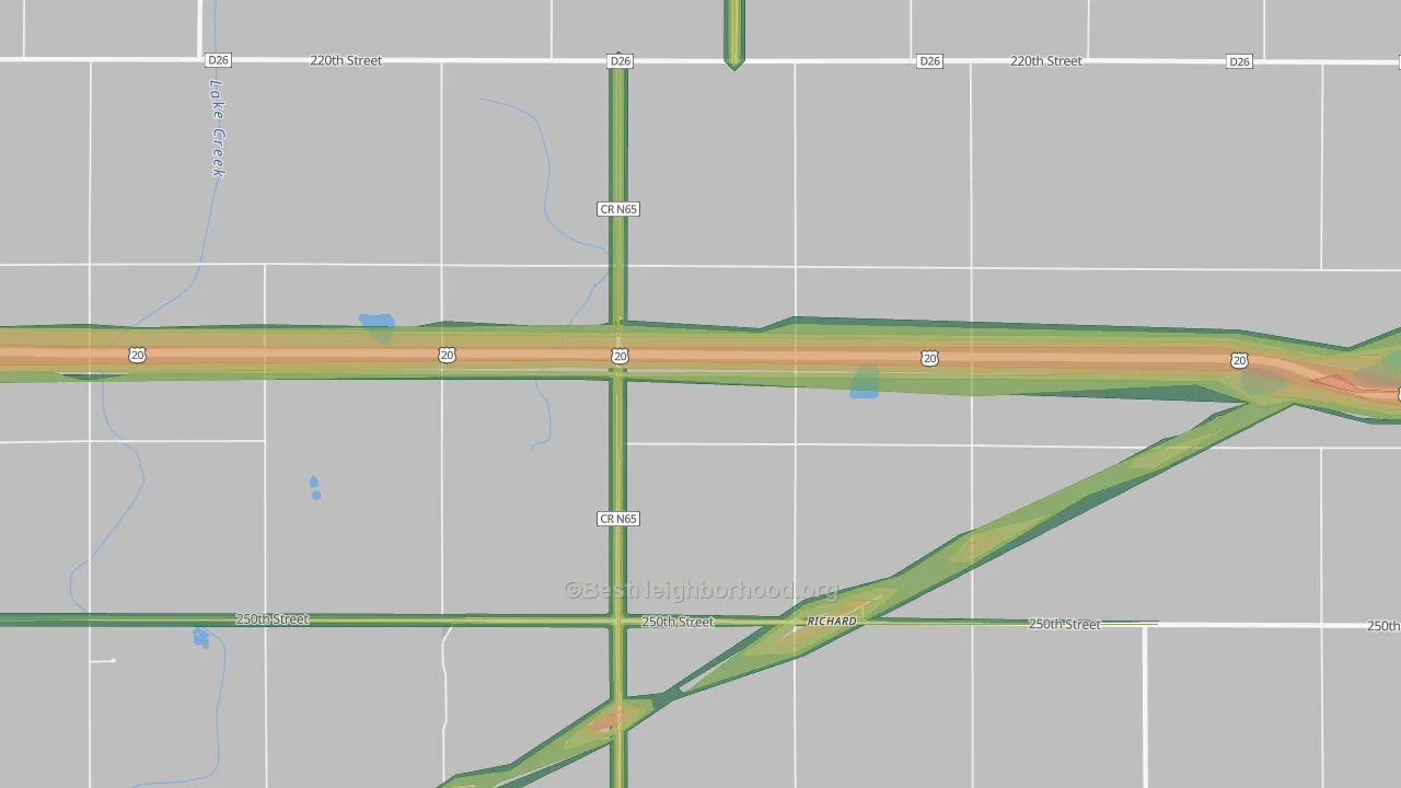 Richard, IA Map of Noise Levels in Richard