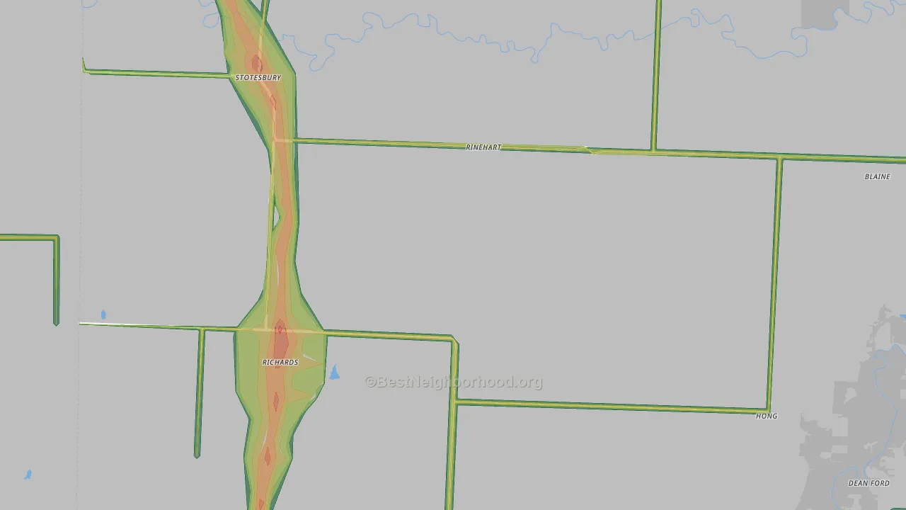 Richards, MO Map of Noise Levels in Richards