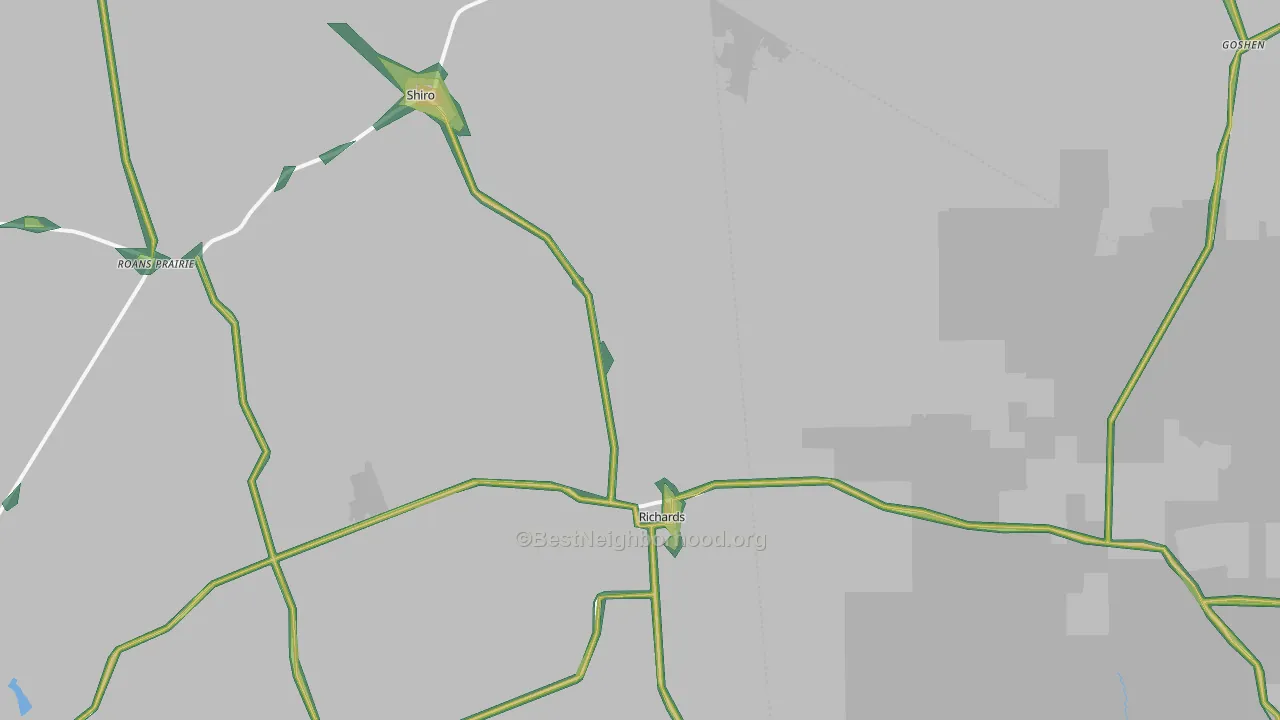 Richards, TX Map of Noise Levels in Richards