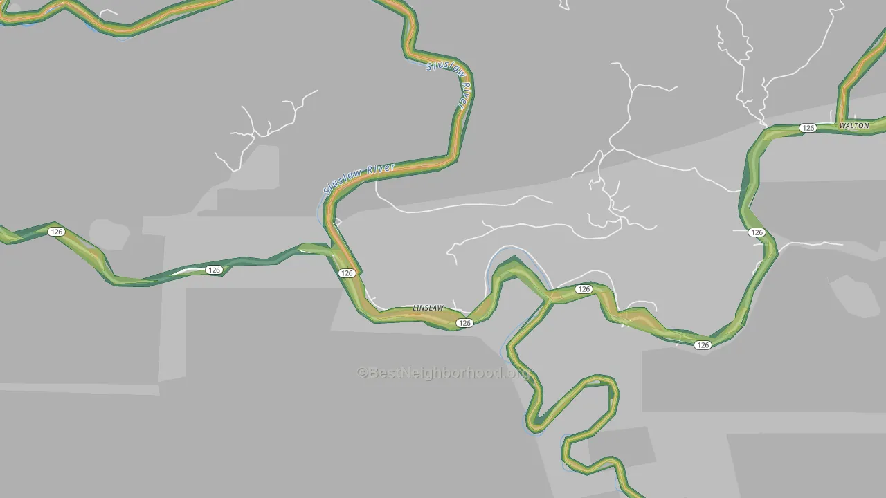 Richardson, OR Map of Noise Levels in Richardson