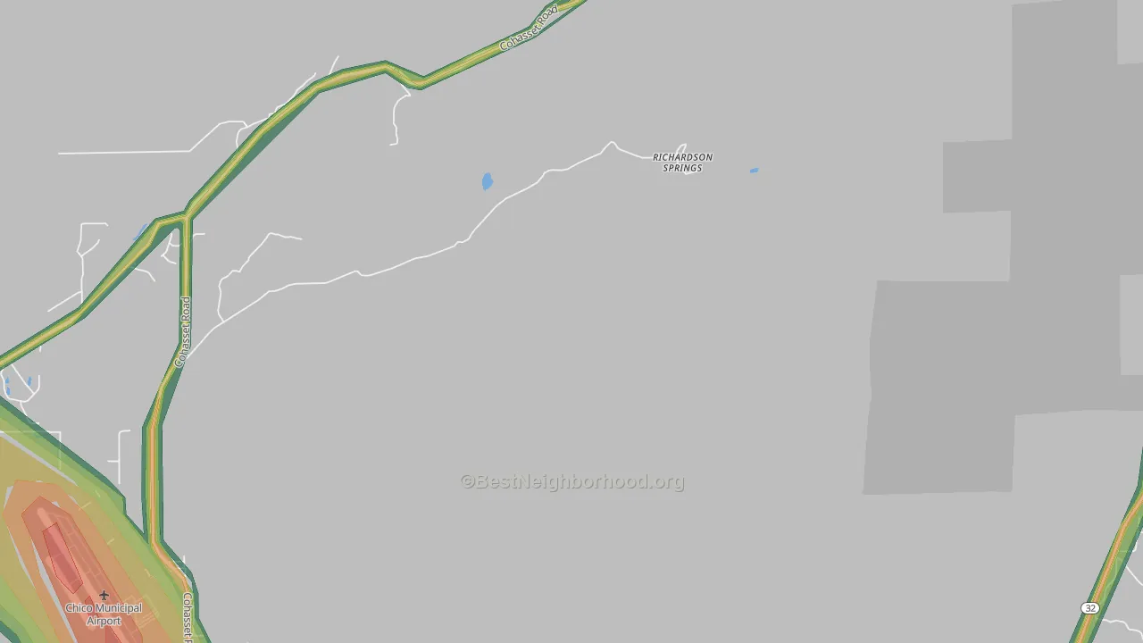 Richardson Springs, CA Map of Noise Levels in Richardson Springs