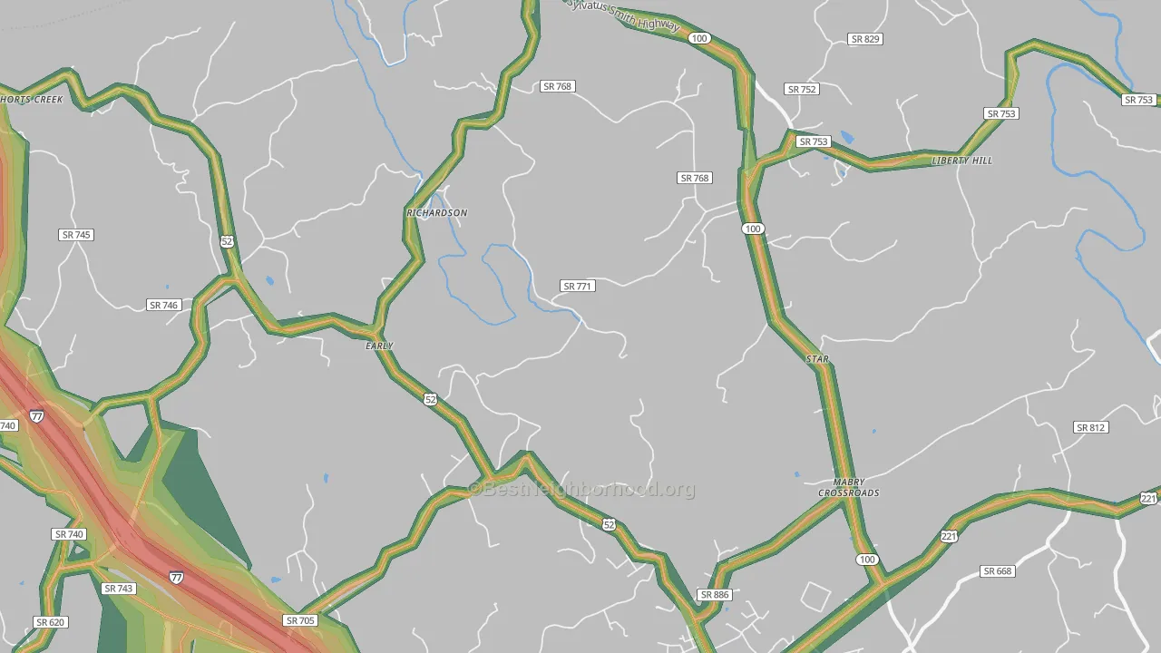 Richardson, VA Map of Noise Levels in Richardson