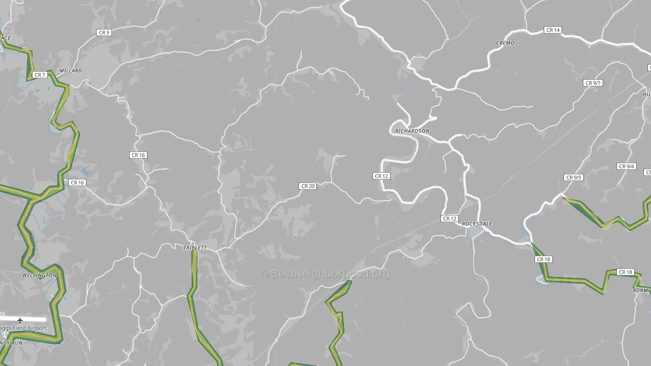 Richardson, WV Map of Noise Levels in Richardson
