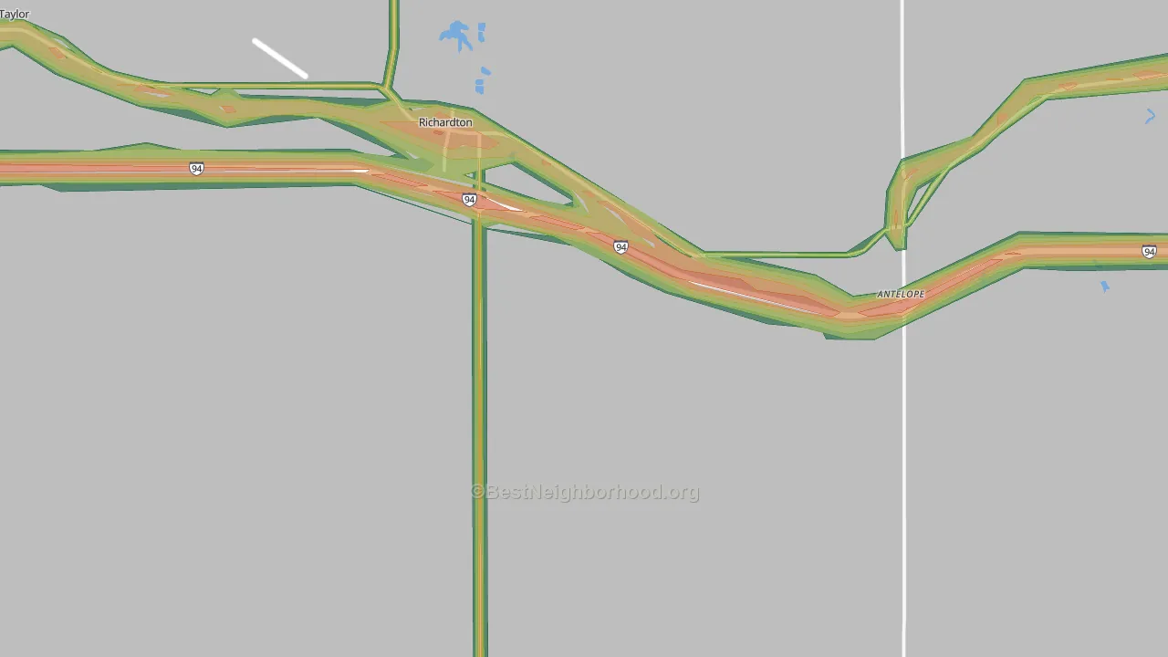 Richardton, ND Map of Noise Levels in Richardton