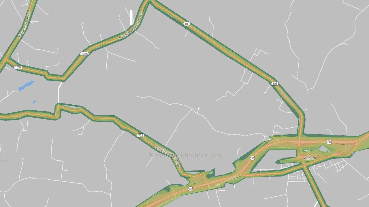 Richelieu, KY Map of Noise Levels in Richelieu