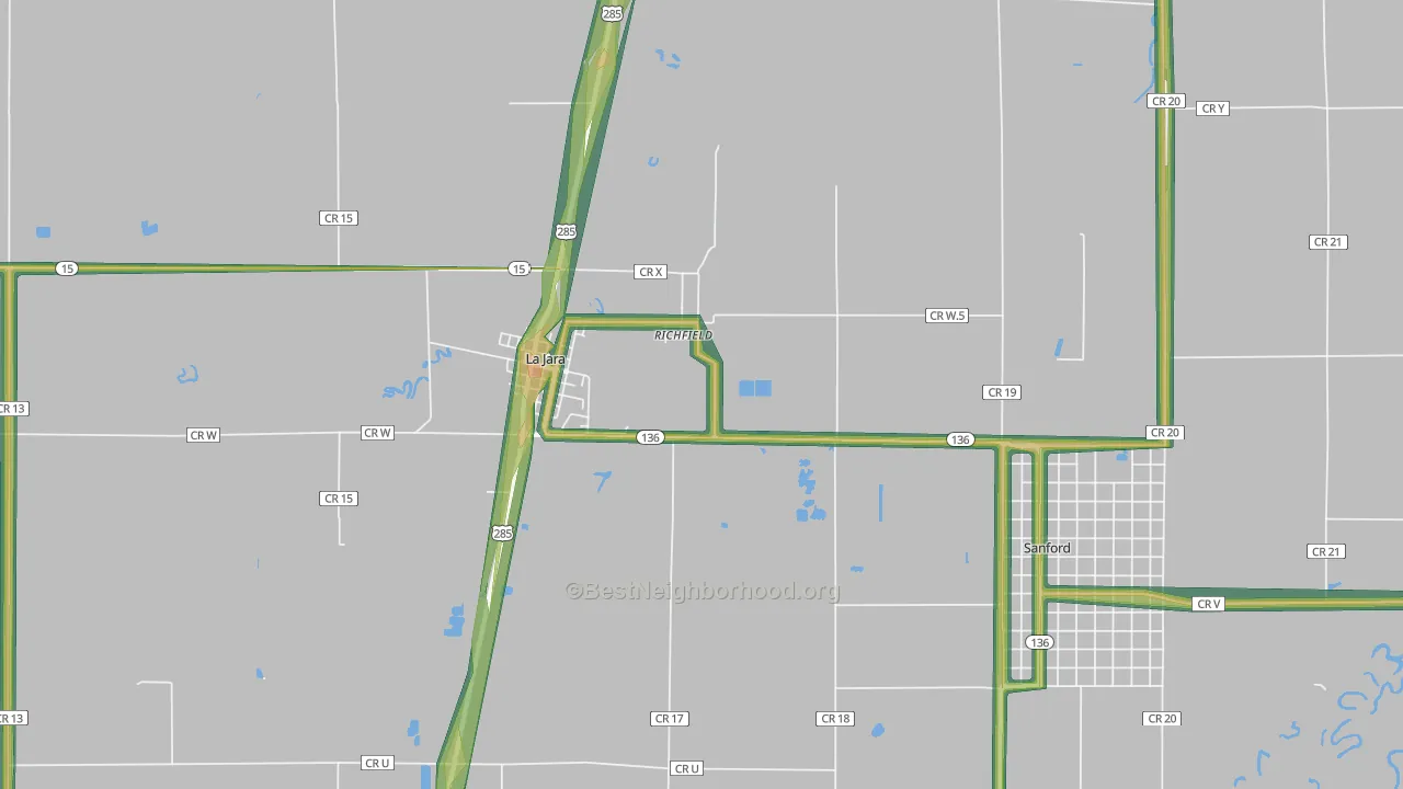 Richfield, CO Map of Noise Levels in Richfield