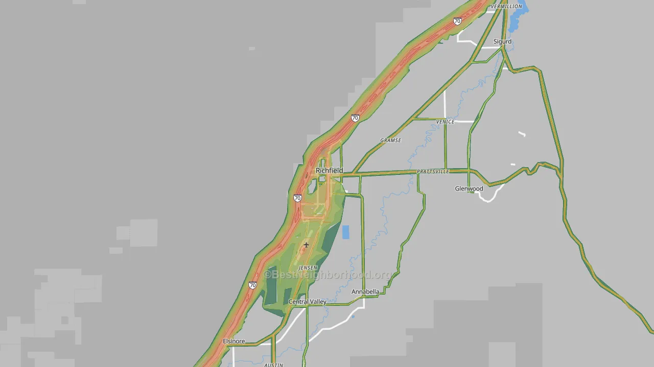 Richfield, UT Map of Noise Levels in Richfield