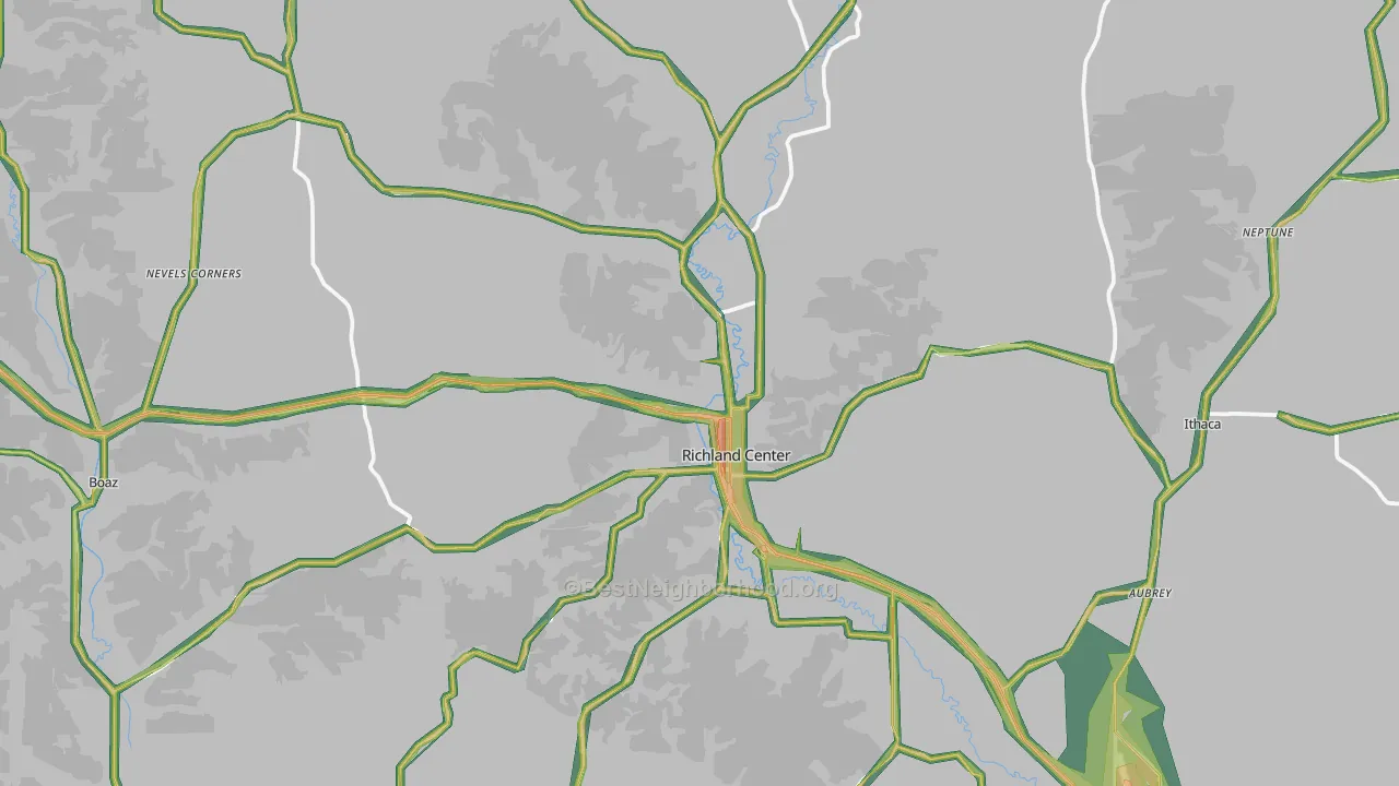 Richland Center, WI Map of Noise Levels in Richland Center