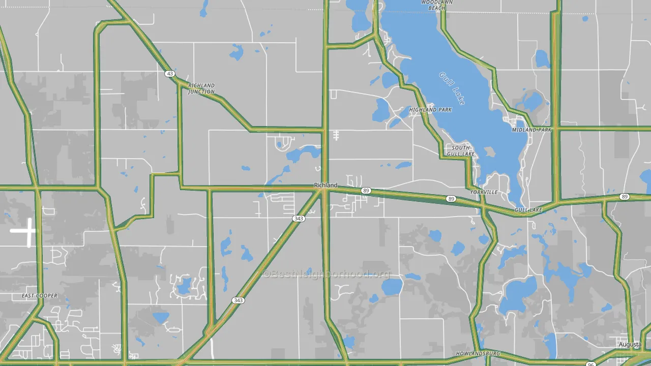 Richland, MI Map of Noise Levels in Richland
