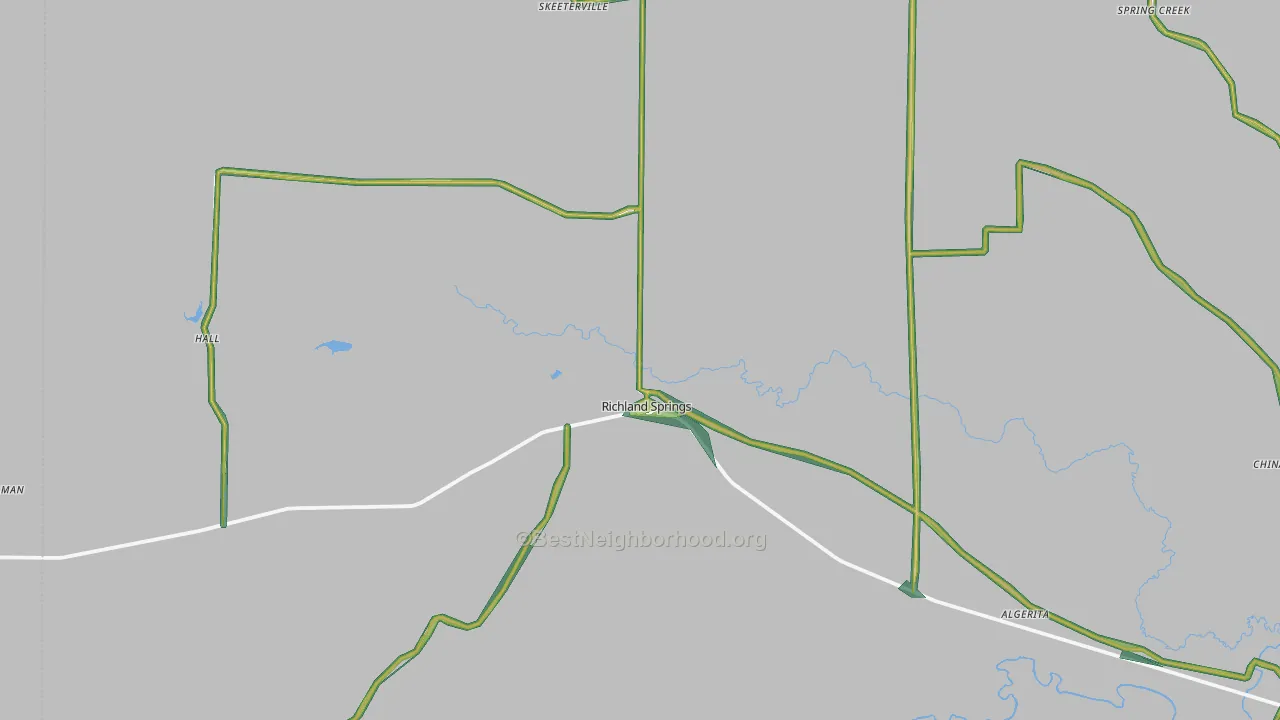 Richland Springs, TX Map of Noise Levels in Richland Springs