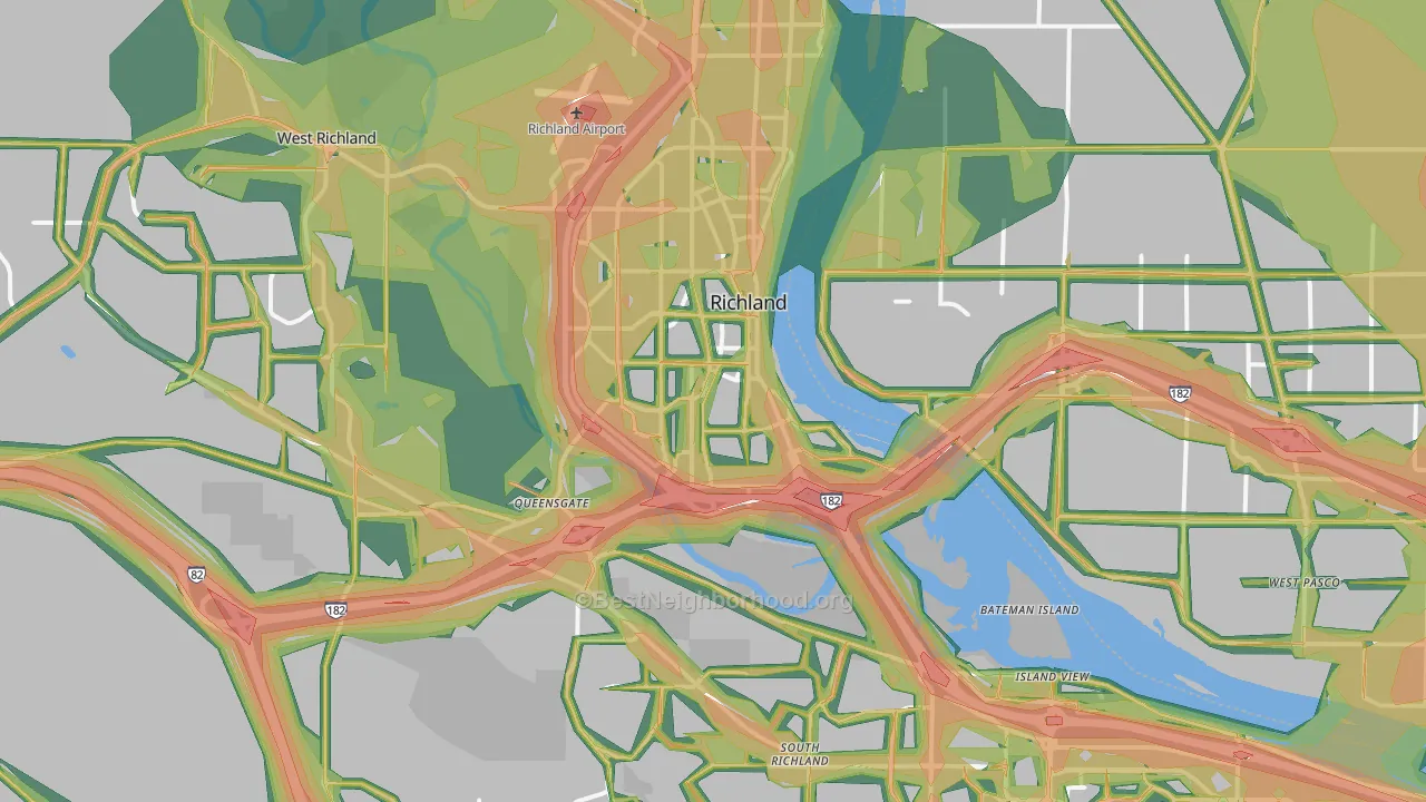 Richland, WA Map of Noise Levels in Richland