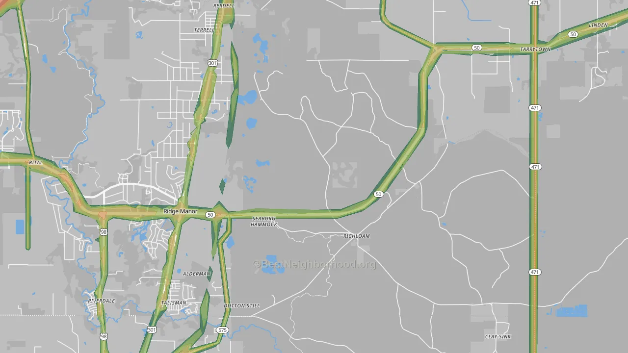 Richloam, FL Map of Noise Levels in Richloam