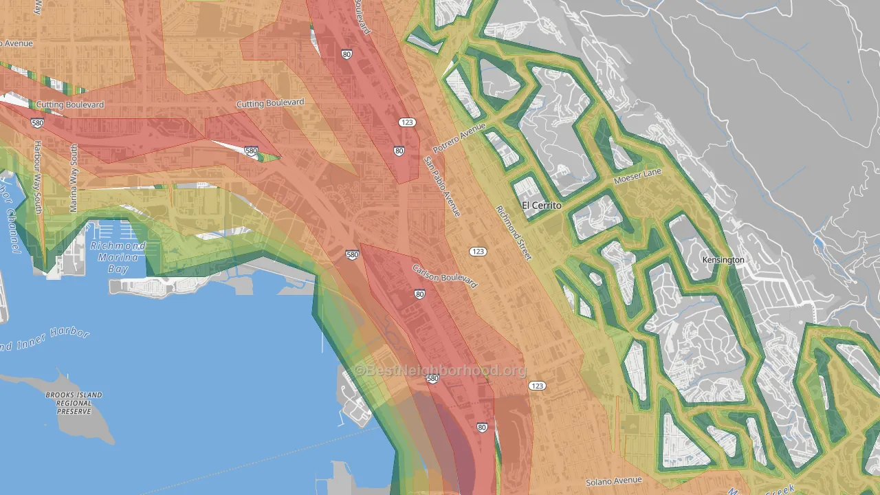 Richmond Annex, Richmond, CA Map of Noise Levels in Richmond Annex