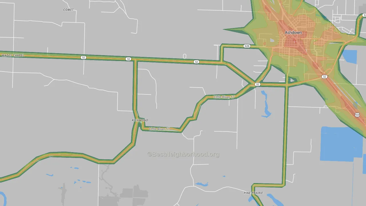 Richmond, AR Map of Noise Levels in Richmond