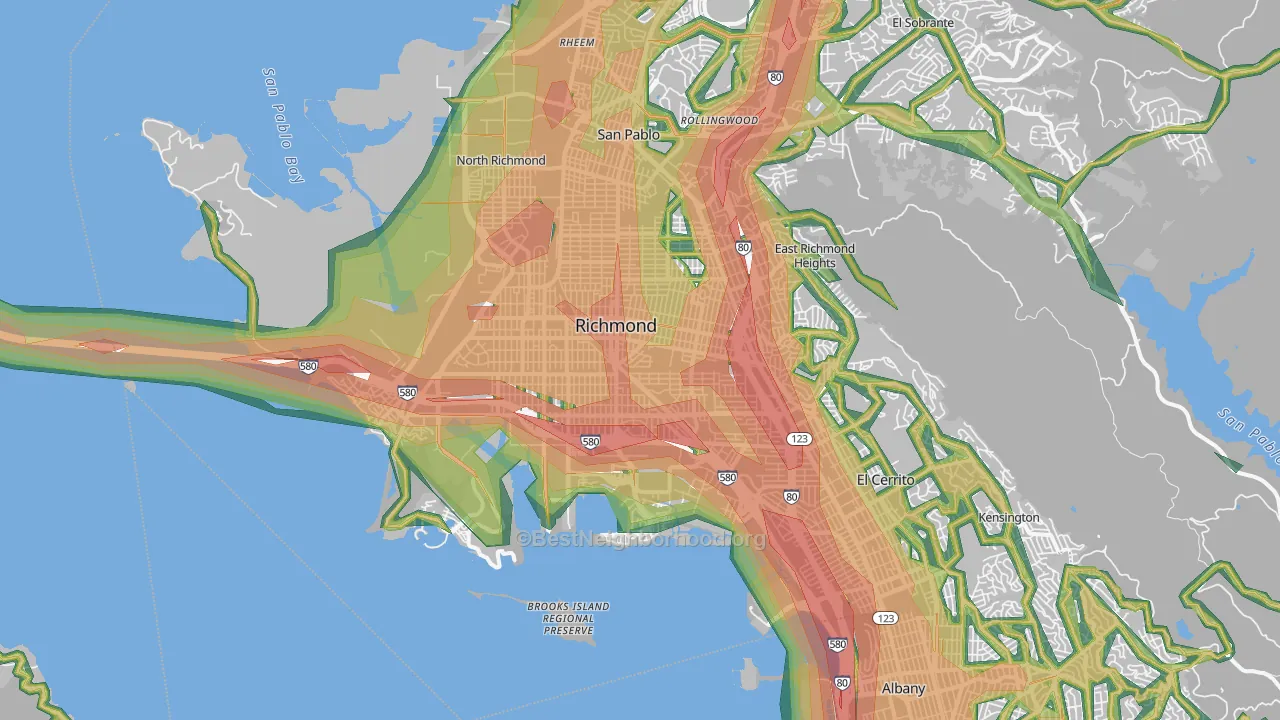 Richmond, CA Map of Noise Levels in Richmond