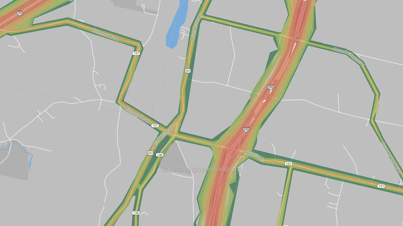 Richmond Corner, ME Map of Noise Levels in Richmond Corner