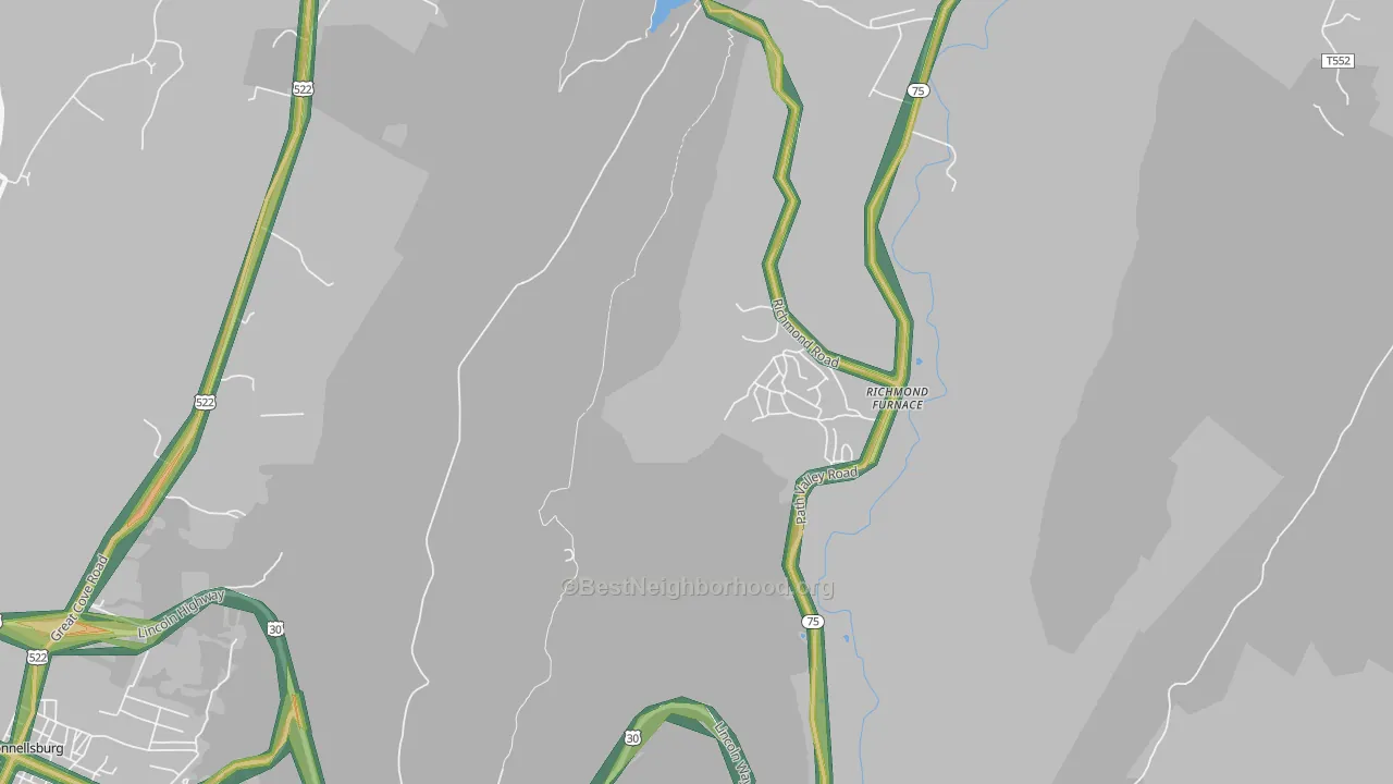 Richmond Furnace, PA Map of Noise Levels in Richmond Furnace