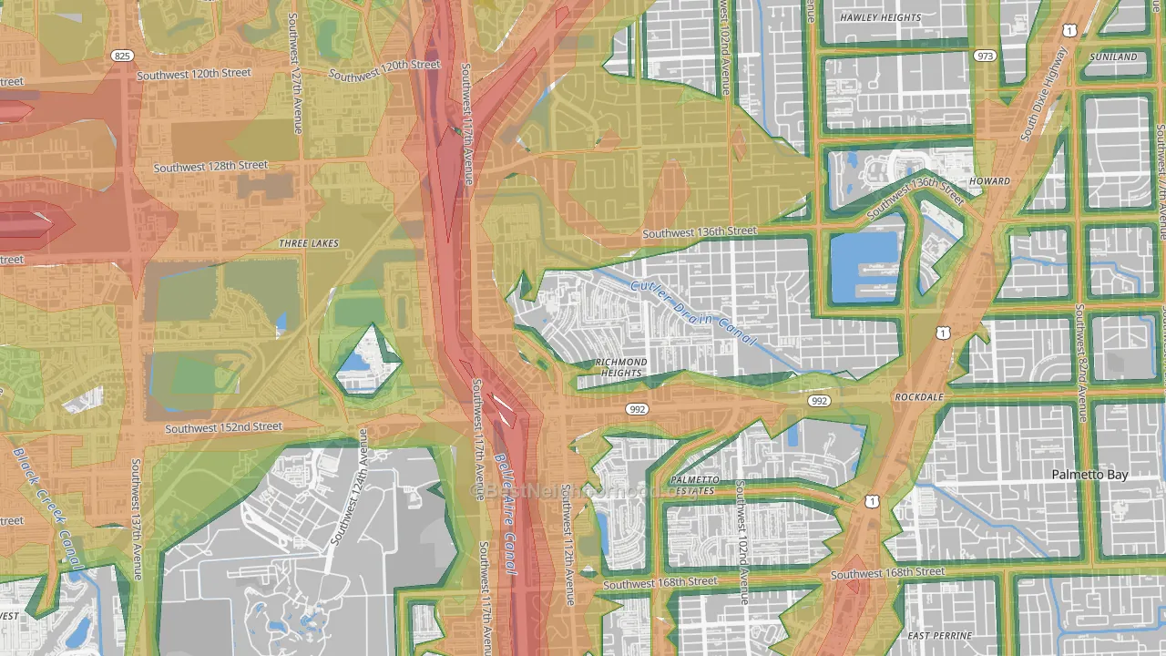 Richmond Heights, FL Map of Noise Levels in Richmond Heights