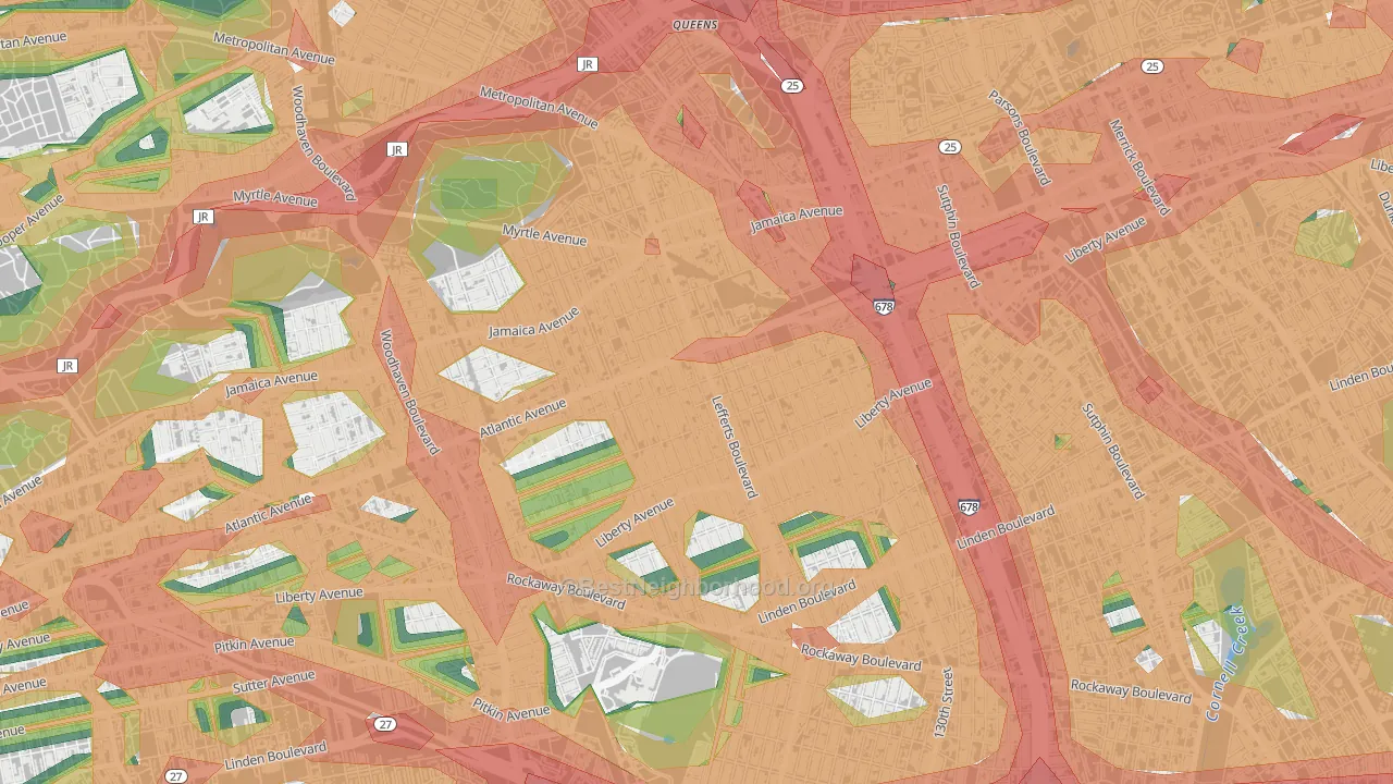 Richmond Hill, Queens, NY Map of Noise Levels in Richmond Hill