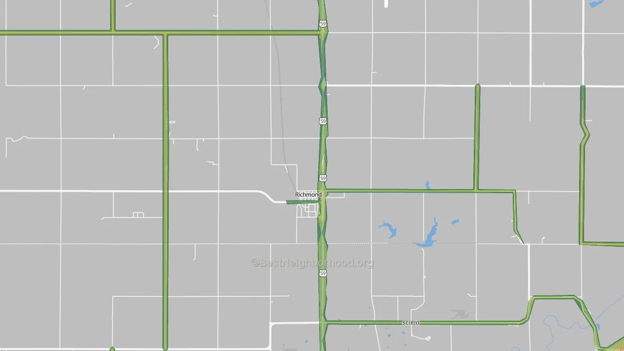 Richmond, KS Map of Noise Levels in Richmond