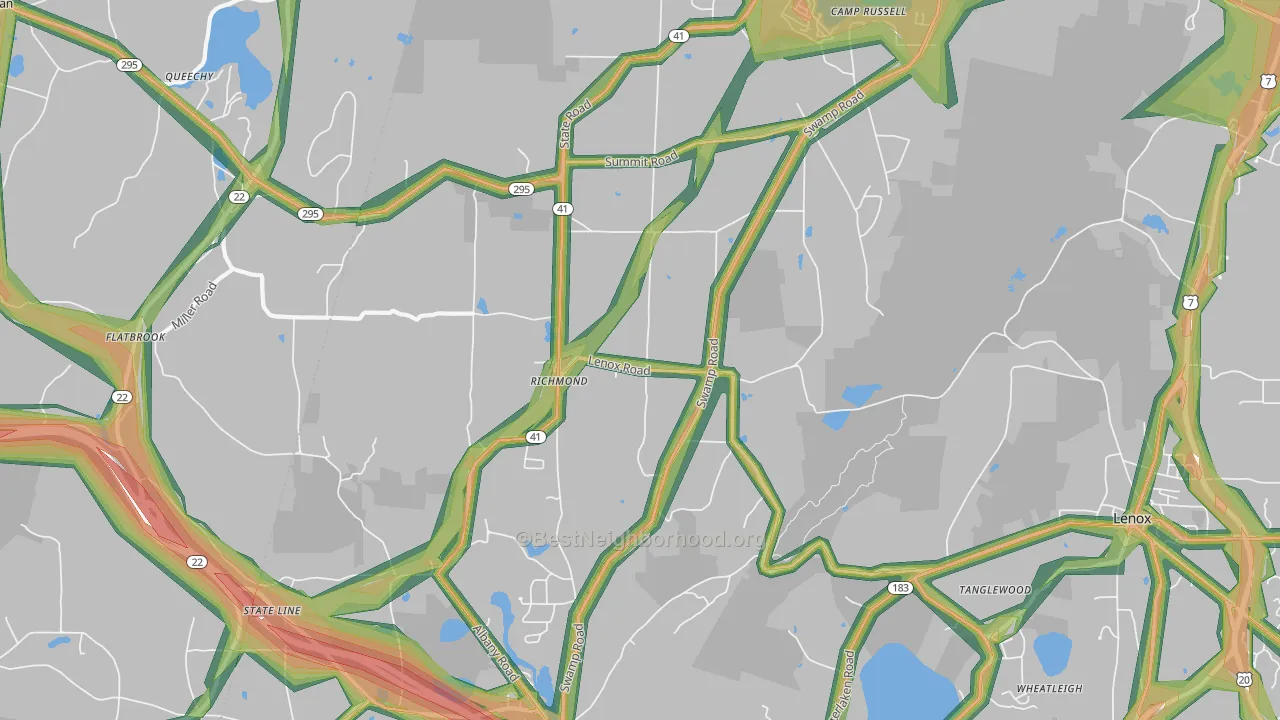 Richmond, MA Map of Noise Levels in Richmond