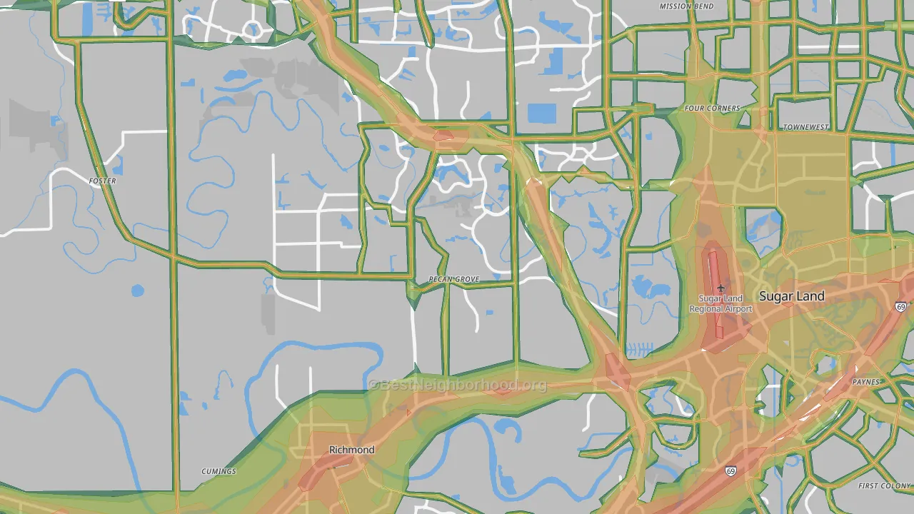 Richmond, TX Map of Noise Levels in Richmond