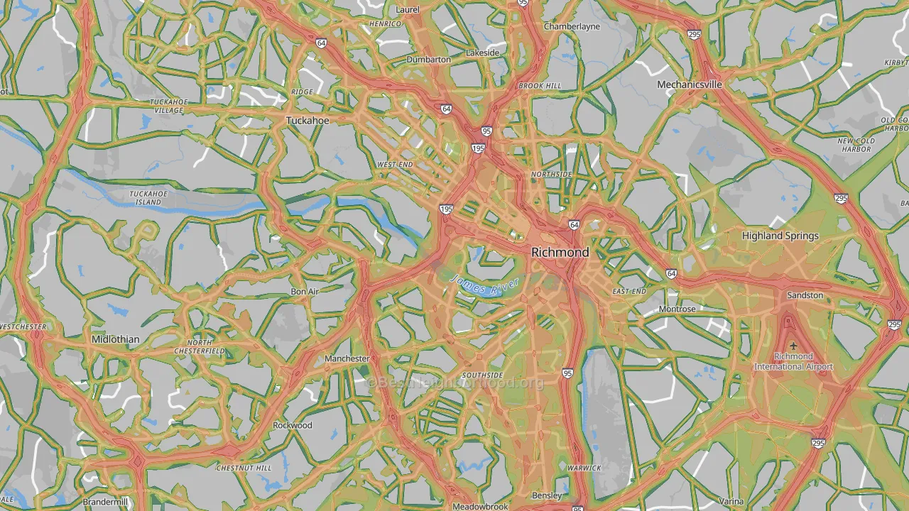 Richmond, VA Map of Noise Levels in Richmond