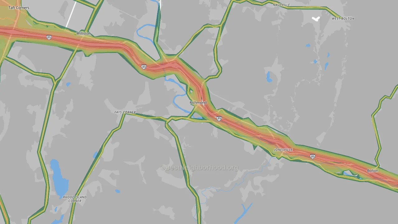 Richmond, VT Map of Noise Levels in Richmond