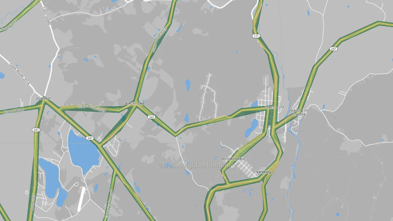 Richmondale, PA Map of Noise Levels in Richmondale