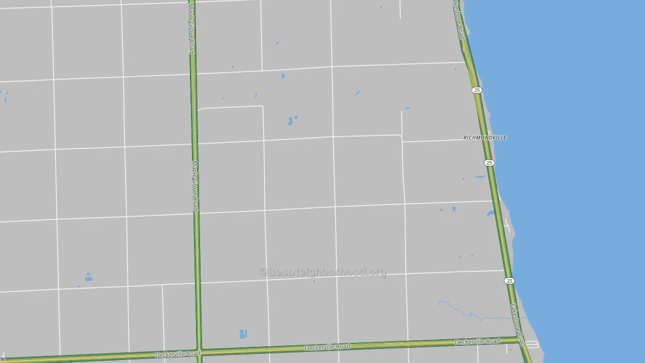 Richmondville, MI Map of Noise Levels in Richmondville
