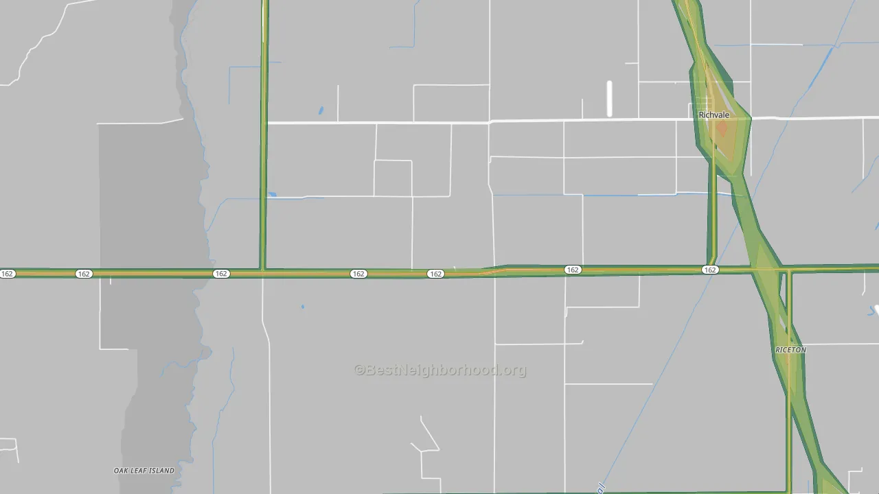 Richvale, CA Map of Noise Levels in Richvale